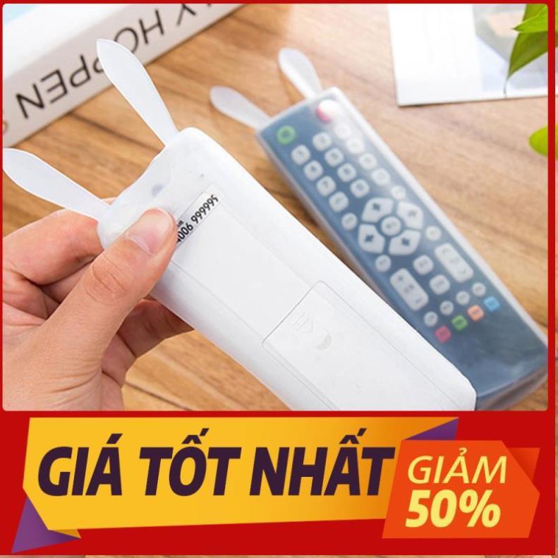 Vỏ bọc điều khiển tivi túi bao silicon tai thỏ remote điều hòa máy lạnh tv chống bụi