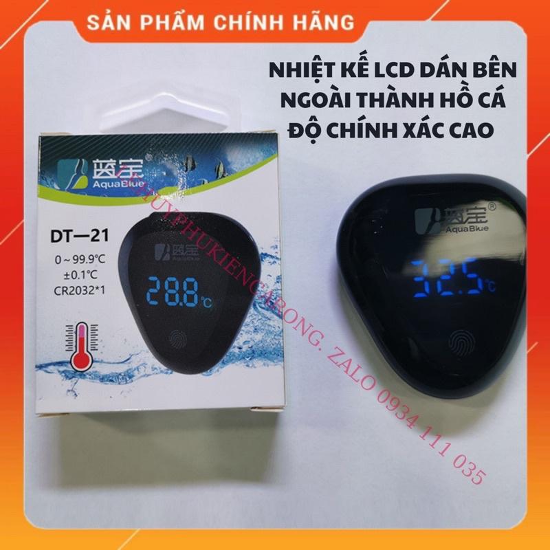 Nhiệt Kế LCD AQUABLUE Dán Ngoài Thành Hồ, Cảm Ứng Vân Tay , Nhỏ Gọn Độ Chính Xác Cao Sau 10 Phút