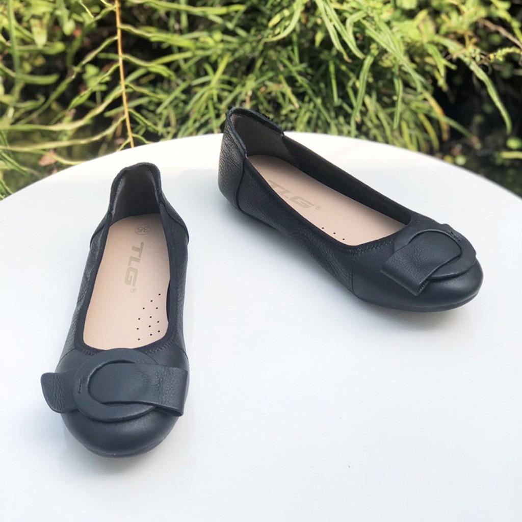Giày búp bê da khóa tròn thời trang phong cách 21449