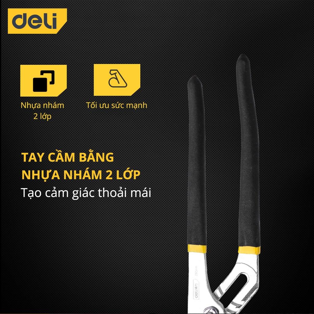 Kìm Mỏ Quạ Deli 10 Inch Cao Cấp - Giúp Giữ, Kẹp, Cắt Vật Dụng, Dành Cho Thợ Điện Nước Chuyên Nghiệp - DL2610