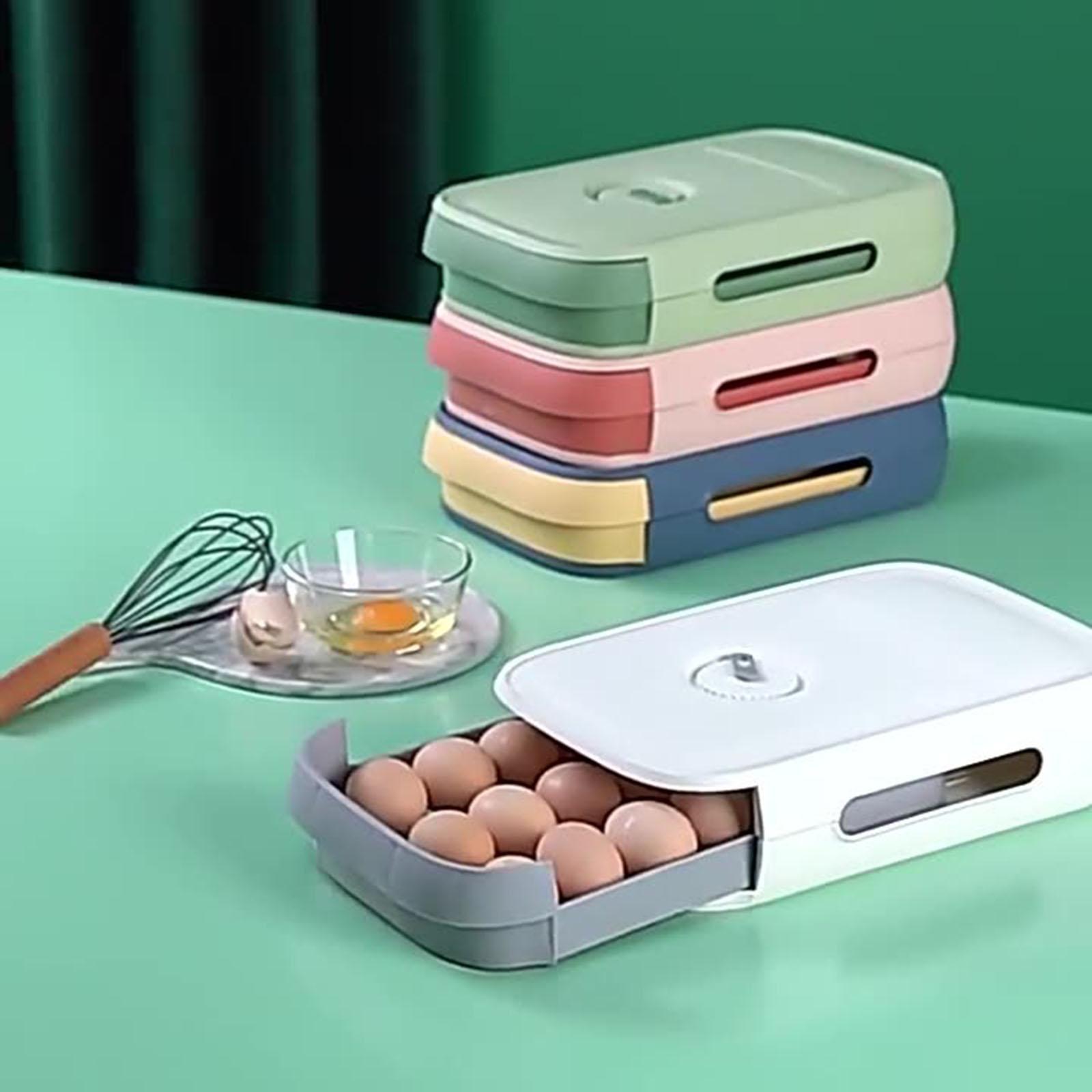 Egg Storage Box Refrigerator Stackable Organizer Fresh for Household