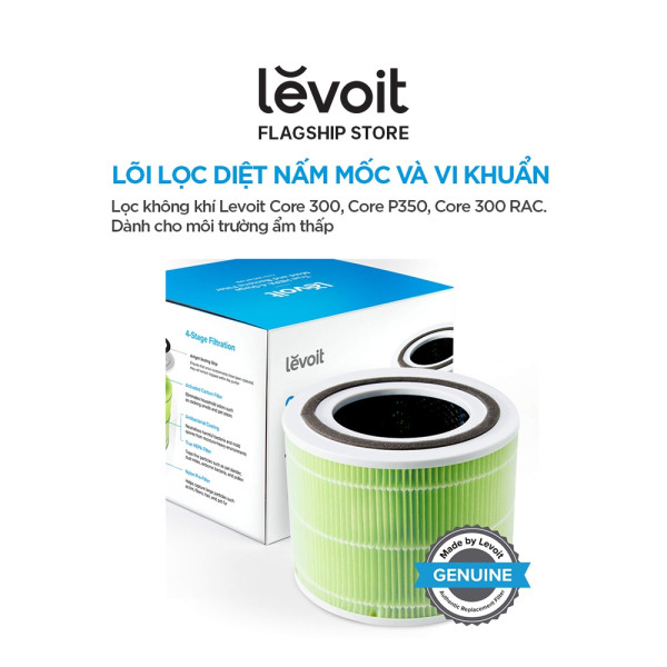 Lõi Lọc Nấm Móc Và Vi Khuẩn Cho Máy Lọc Không Khí Levoit Core 300/300S RF-MB | Bộ Lọc HEPA 3 Lớp | Hàng Chính Hãng