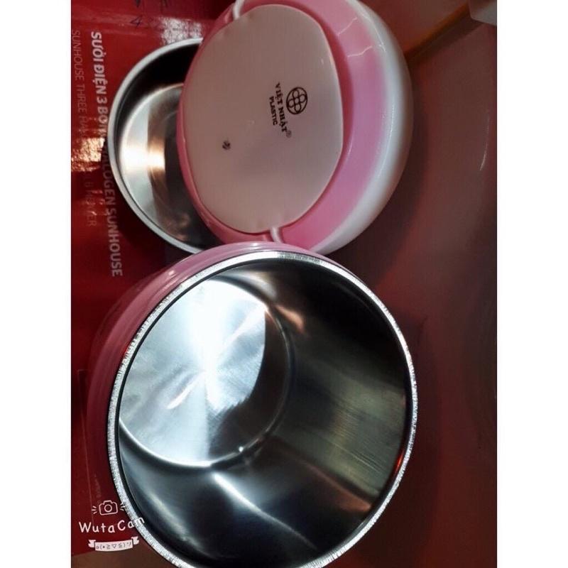 Hộp cơm giữ nhiệt 2 ngăn ruột Inox hãng Việt Nhật