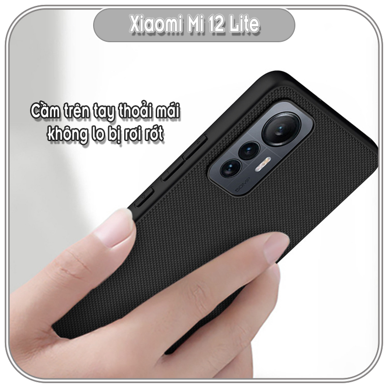 Ốp lưng cho Xiaomi 12 Lite 5G - NE mặt lưng Vải Nillkin viền nhựa TPU dẻo - hàng nhập khẩu
