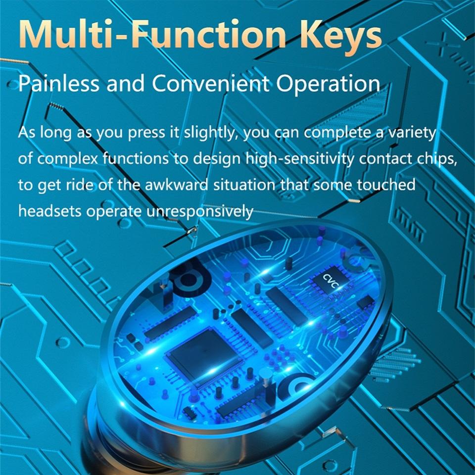 HD Bluetooth Tai Nghe Có Mic Màn Hình Hiển Thị LED Earhooks Tai Nghe 9D HiFi Stereo Âm Thanh Loại Bỏ Tiếng Ồn Tai Nghe Nhét Tai Không Dây