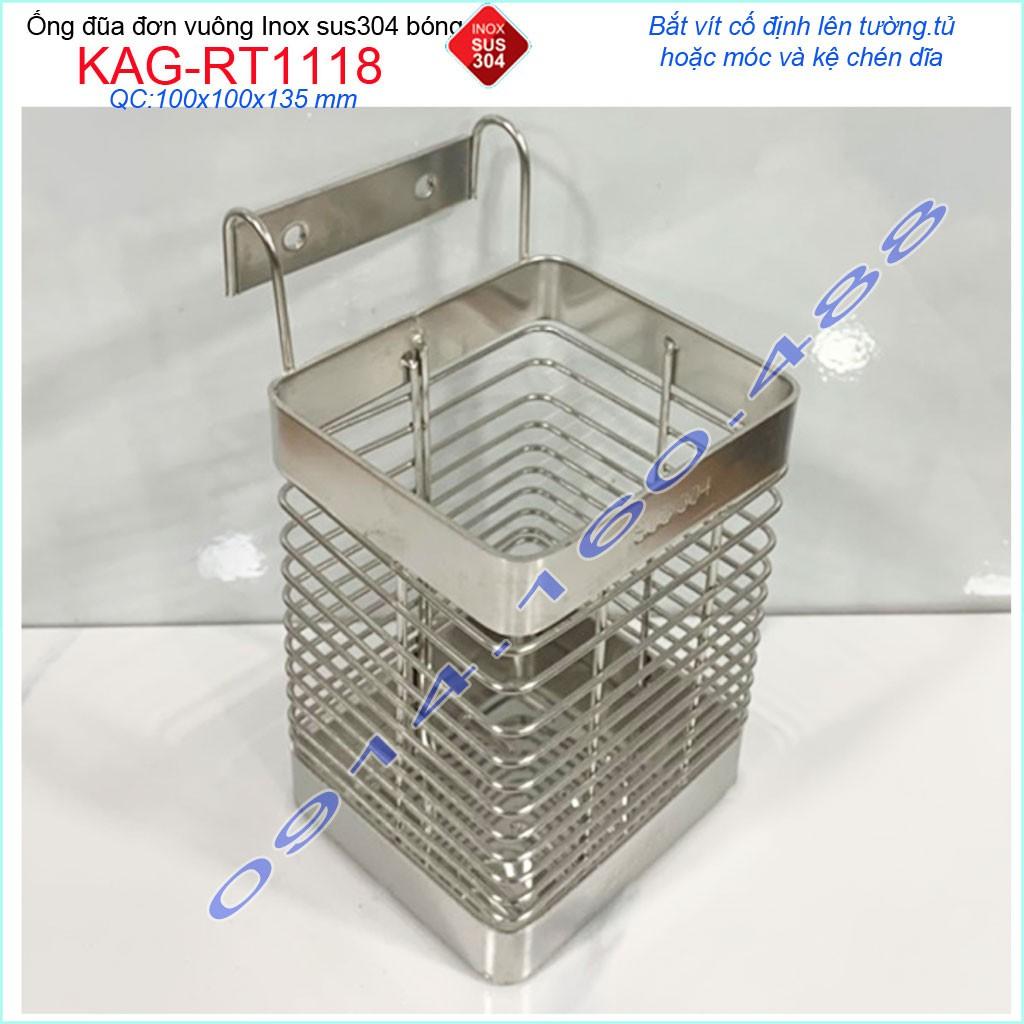 Ống đũa đơn KAG-RT1118, ống đựng đũa nhà bếp Inox SUS304 siêu bền giá tốt sử dụng tốt