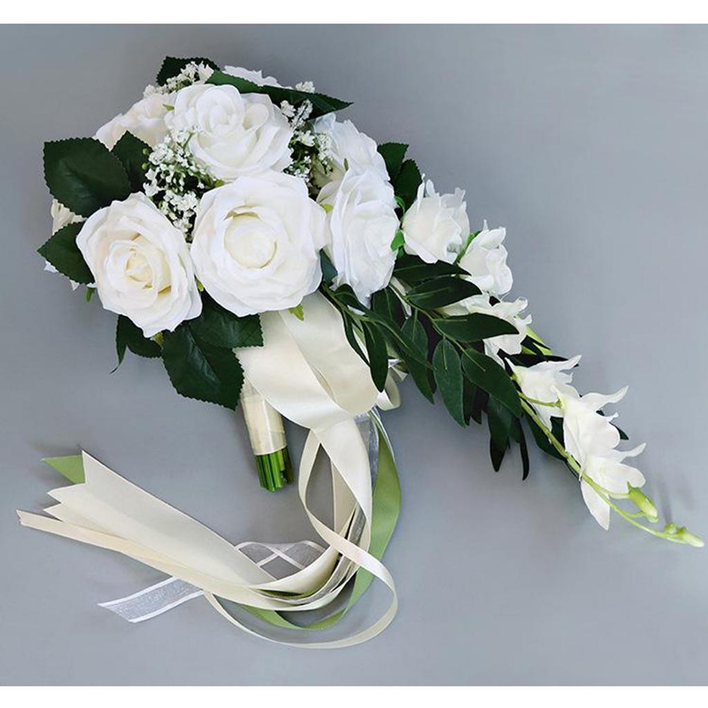Artificial Rose Bouquet Floral Flowers Bridal Wedding Valentine\'s Day Decor