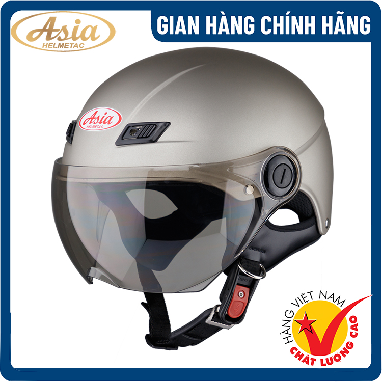 Mũ Bảo Hiểm 1/2 - Có Kính -Asia MT-106K - Hàng Chính Hãng, Bảo Hành 1 năm