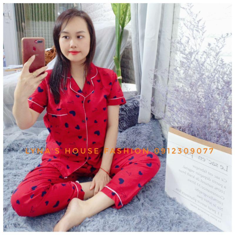 Bộ Ngủ Pijama Cộc Dài Chất Kate Thái Tay Ngắn Quần Dài