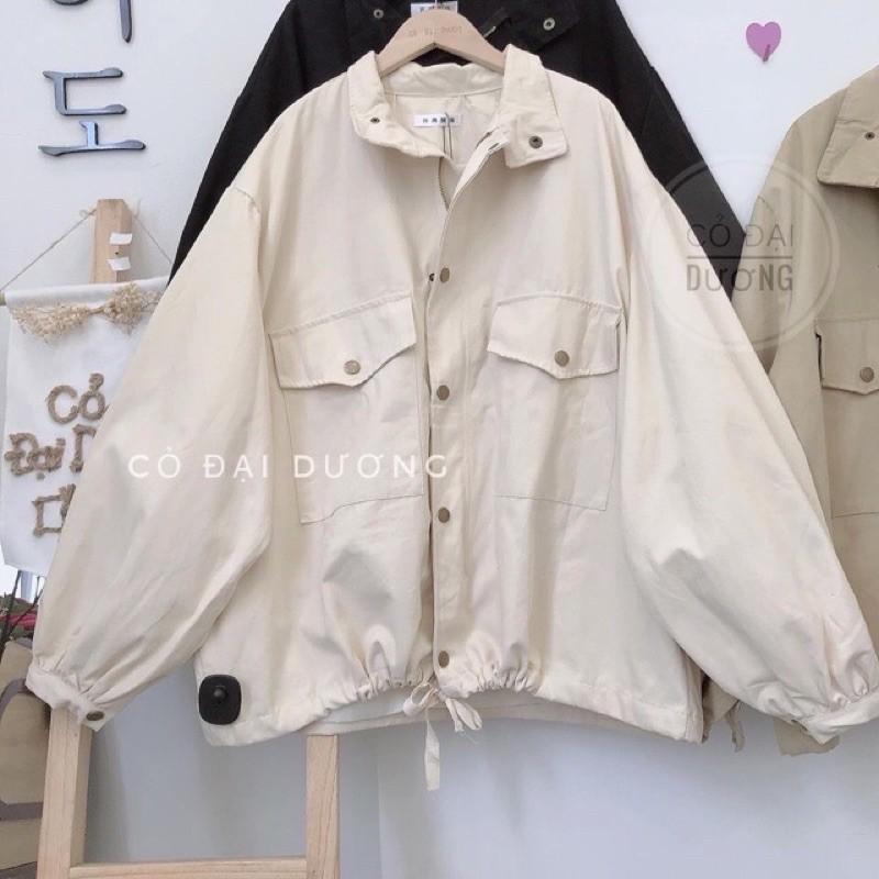 Áo khoác kaki oversize dáng siêu to khổng lồ K01A, kèm ảnh thật trong phần phân loại