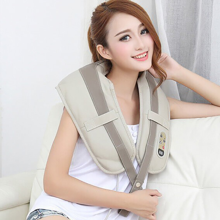 Máy Massage Cổ Vai Gáy Nhật Bản - Tặng Máy Rửa Mặt Cao Cấp