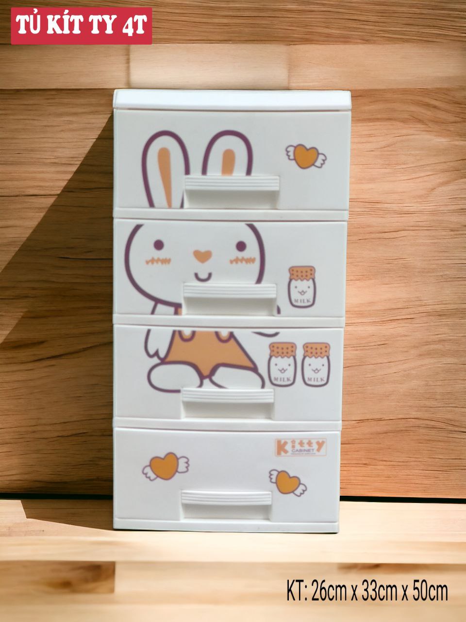 TỦ NHỰA 4 TẦNG KIT TY ĐỰNG ĐỒ ĐA NĂNG MÀU TRẮNG