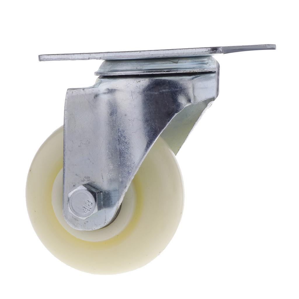 3Inch White PP Swivel Plate Caster Wheels 90kg 200lbs Trolley Cart