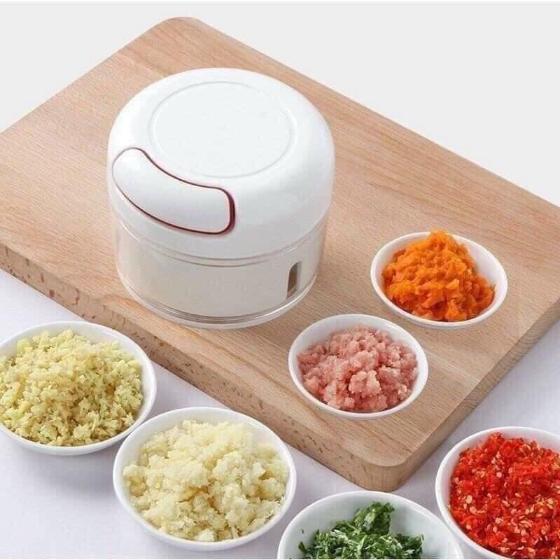 DẬP TỎI DÂY RÚT,Máy xay tỏi ớt cầm tay Mini Food Chopper Tiện dụng