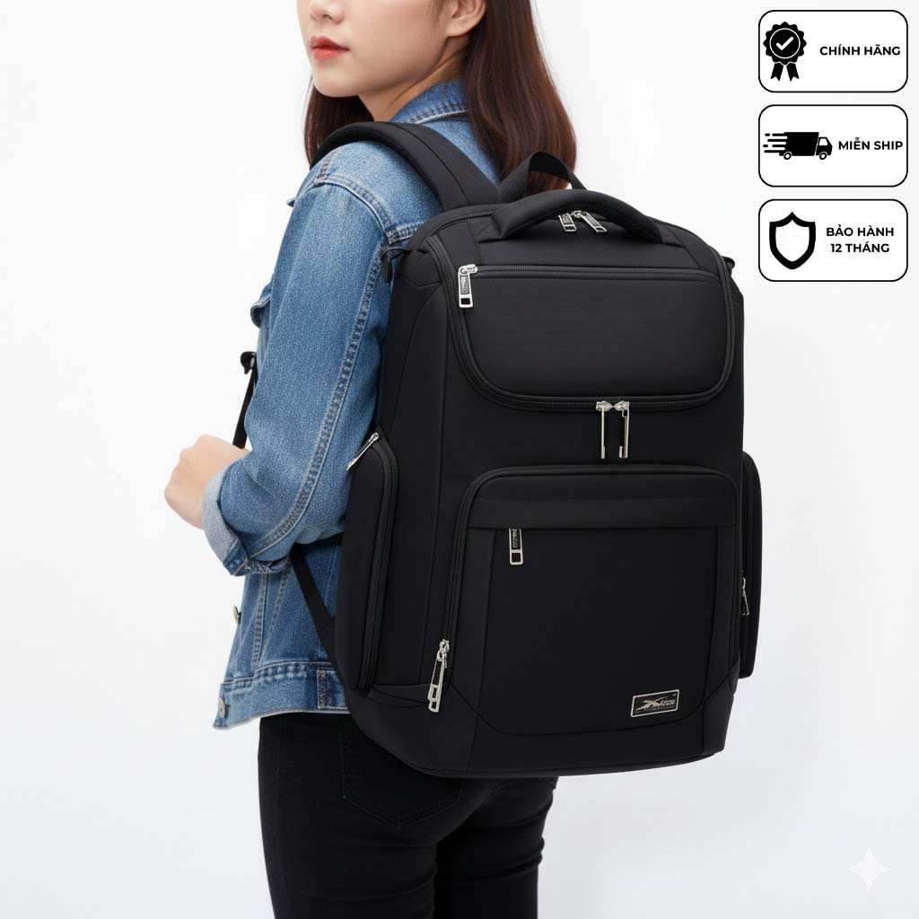 Balo laptop cao cấp doanh nhân chống nước Xbags Prime X XB 2009 balo công sở đựng laptop 15.6 inch thời trang sang trọng thanh lịch hiện đại tiện dụng đen trung tính!