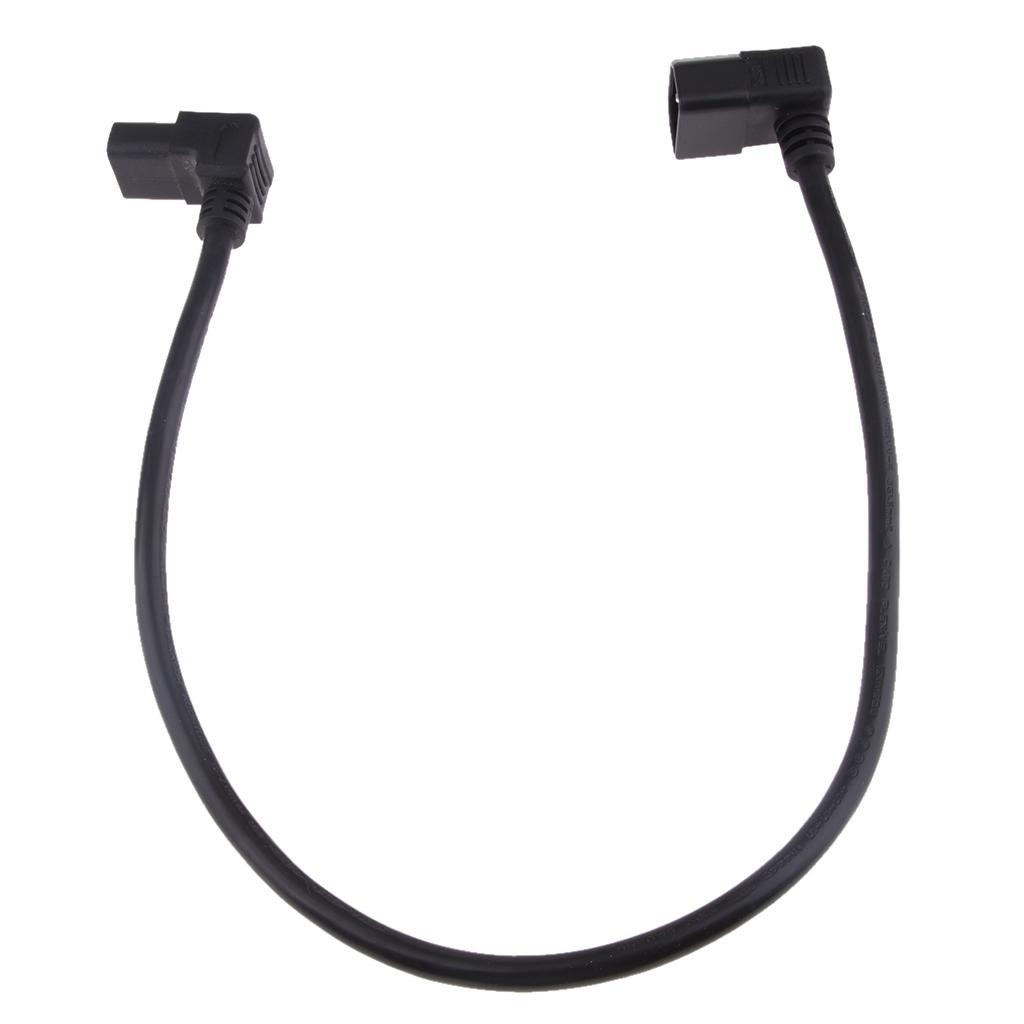 IEC C14 to C13 Plug Converter Adapter Extension Power Angled Cable 60cm