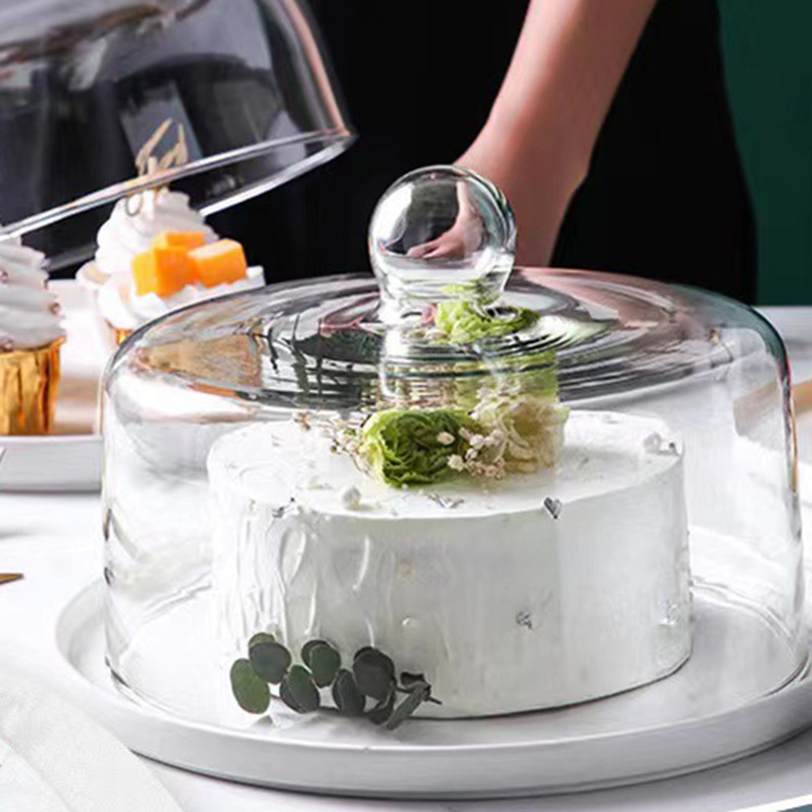 Round Cake Stand with Cover Serving Tray for Wedding Cheese Decor