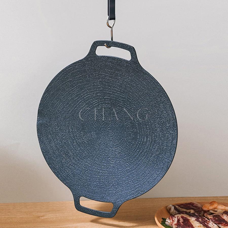 Chảo Đá Nướng Thịt Kiểu Hàn Quốc, Vỉ Nướng BBQ Chống Dính Không Cần Dầu Size 34cm