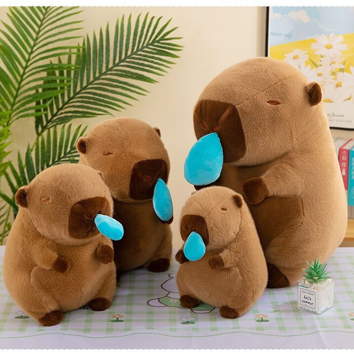 Đồ Chơi Gấu Bông Capybara Rút Mũi Chuột Lang Mang Balo Rùa Capybara Chảy Mũi Hot Trend Thú Nhồi Bông