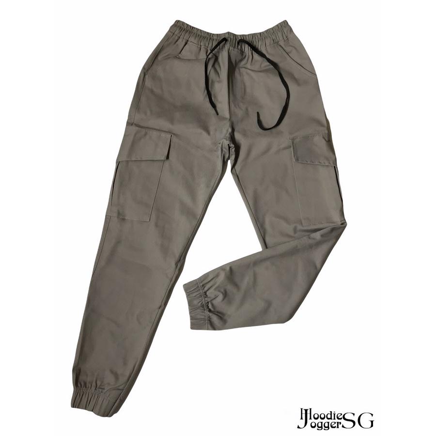 Quần jogger túi hộp nam nữ, chất kaki dày dặn, co giãn.