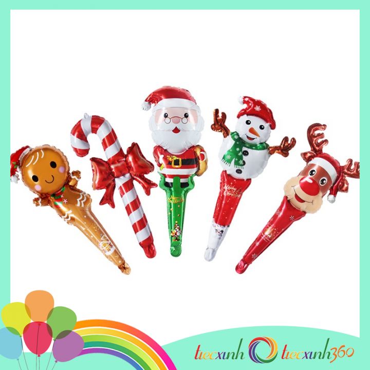 Set 5 bong bóng Noel cầm tay