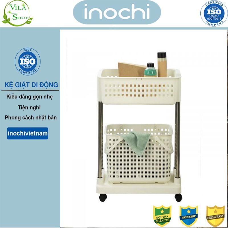 Kệ Giặt Đa Năng Di Động, Kệ Thông Minh 2 Tầng Nachi Inochi, Nhưa Cao Cấp - Chắc Chắn - Sang Trọng - Gọn Gàng