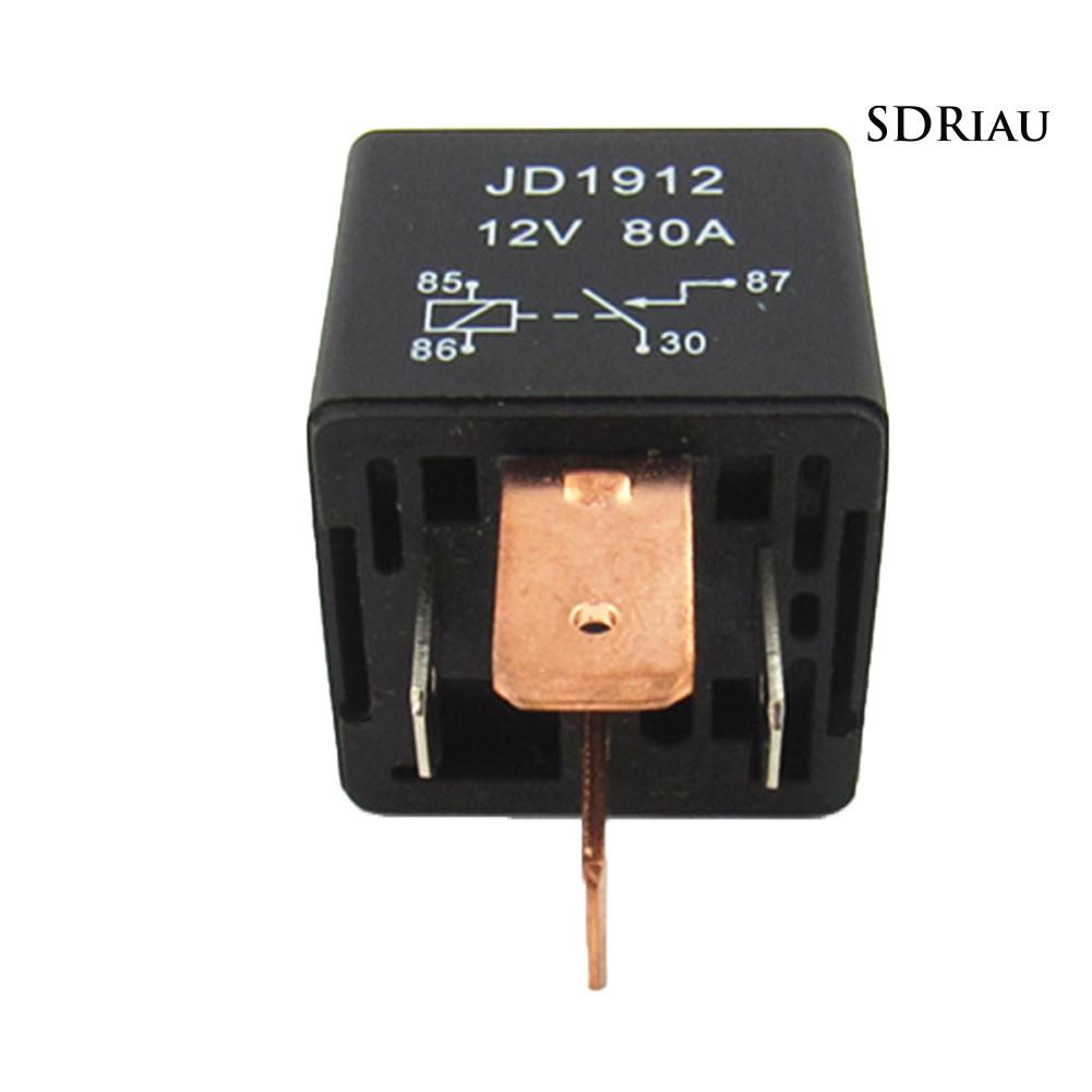 DC Rơ Le Khởi Động Jd1912 Universal 12v 80a 4pin Dc Amp Spdt Cho Xe Hơi