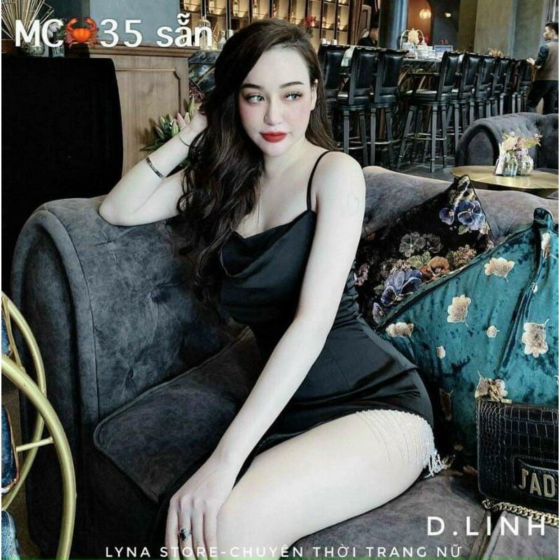 Đầm body phi cổ đổ kết hạt