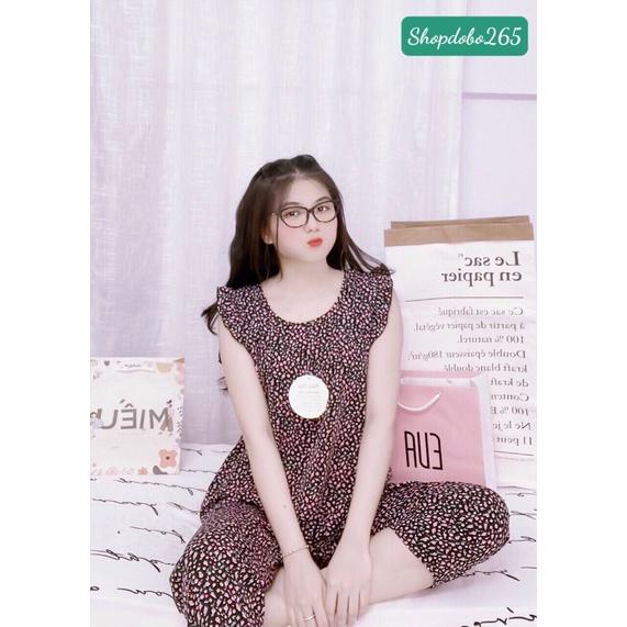 Đồ bộ nữ,đồ ngủ mặc nhà lửng 9 tấc vải lụa mango BL 46 hoạ tiết hoa nhí dễ thương size 47-65kg.