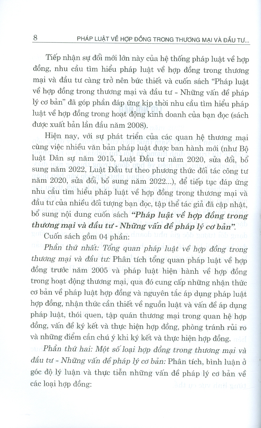 PHÁP LUẬT VỀ HỢP ĐỒNG TRONG THƯƠNG MẠI VÀ ĐẦU TƯ - Những Vấn Đề Pháp Lý Cơ Bản