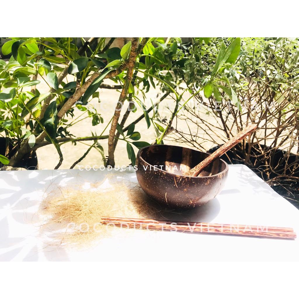 Chén gáo dừa mun thủ công loại 1