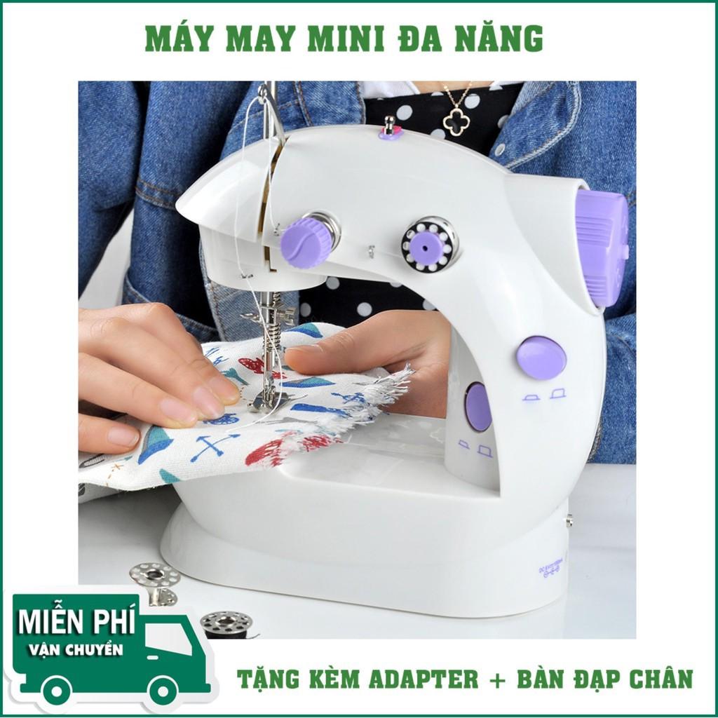 Máy Khâu Mini, Máy May Để Bàn Thiết Kế Nhỏ Gọn, Bền Bỉ, Sử Dụng Đa Dạng Các Loại Vải - TẶNG KÈM ADAPTER +BÀN ĐẠP CHÂN