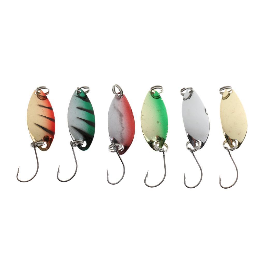12pcs/Lot Paillette Fishing Lure Hard Bait Spoon Sequins Metal Lures with Barbed Hooks