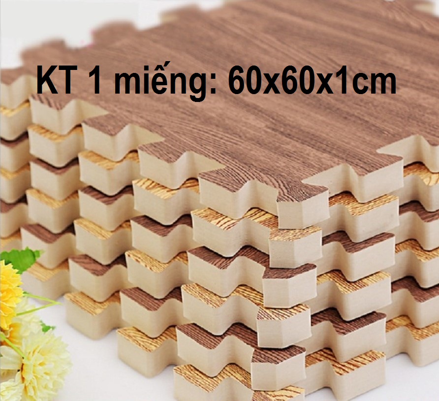 12 MIẾNG THẢM XỐP TRẢI SÀN VÂN GỖ CAO CẤP