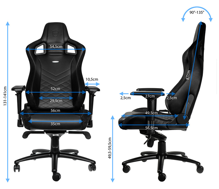 Ghế Chơi Game NobleChairs EPIC Series - Đen/Đỏ - Hàng Chính Hãng