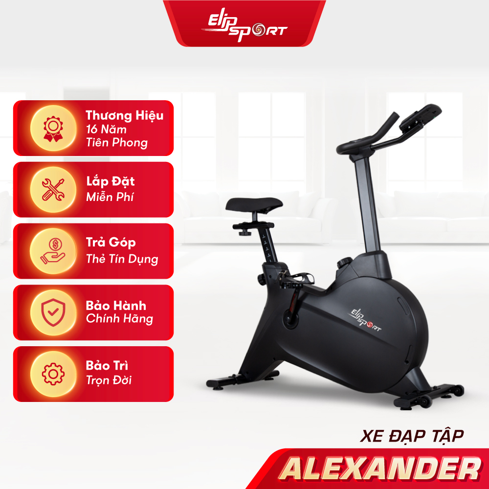 Xe Đạp Tập Thể Dục Tại Nhà ELIP Alexander - Thể Thao, Trẻ Trung, Khung Sườn Bằng Thép Chịu Lực Cao