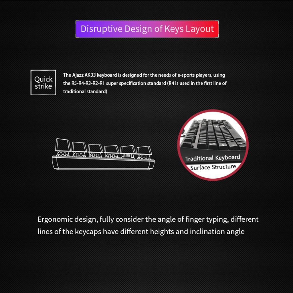 Mechanical Keyboard Portable 82 Keys Black Switches-Black Light