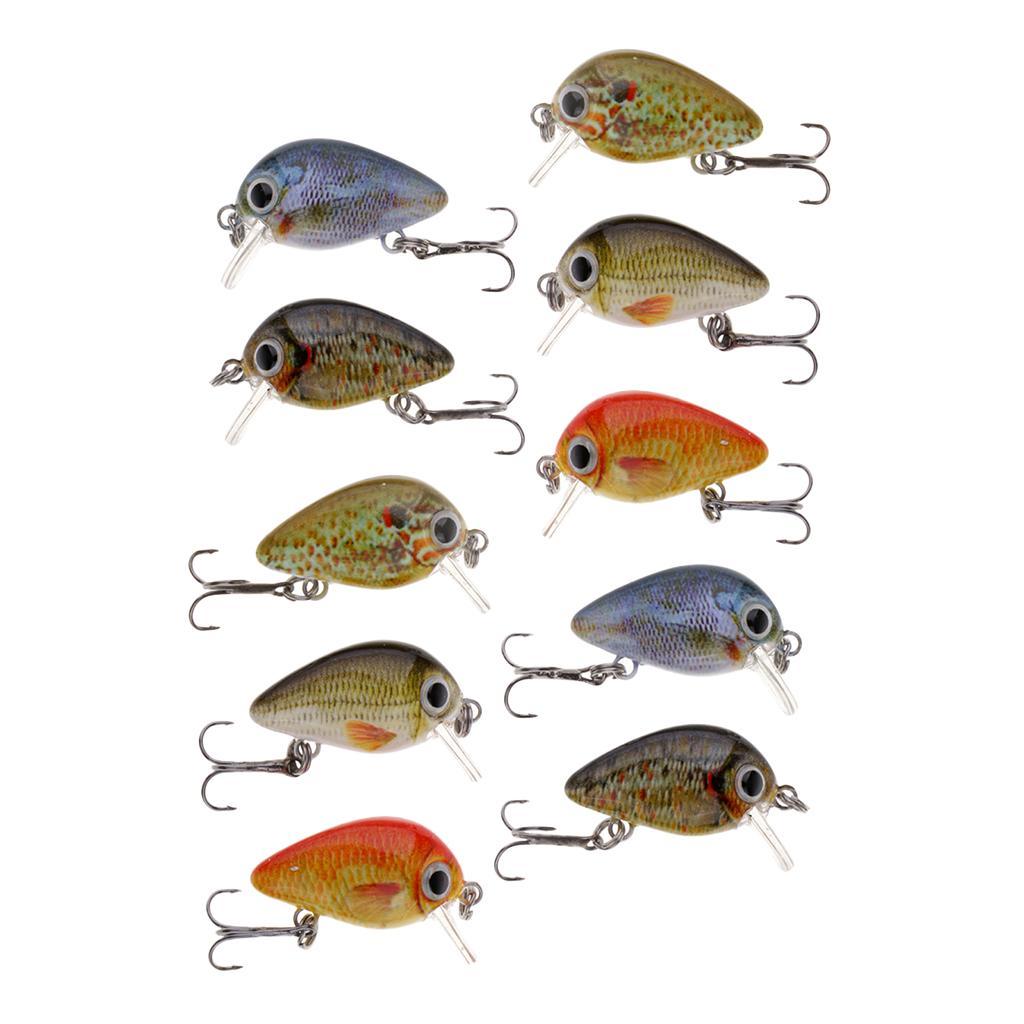 10Pcs Micro Crank Baits Bass Swimbaits Tackle Hard Bait Minnow Fishing Lures
