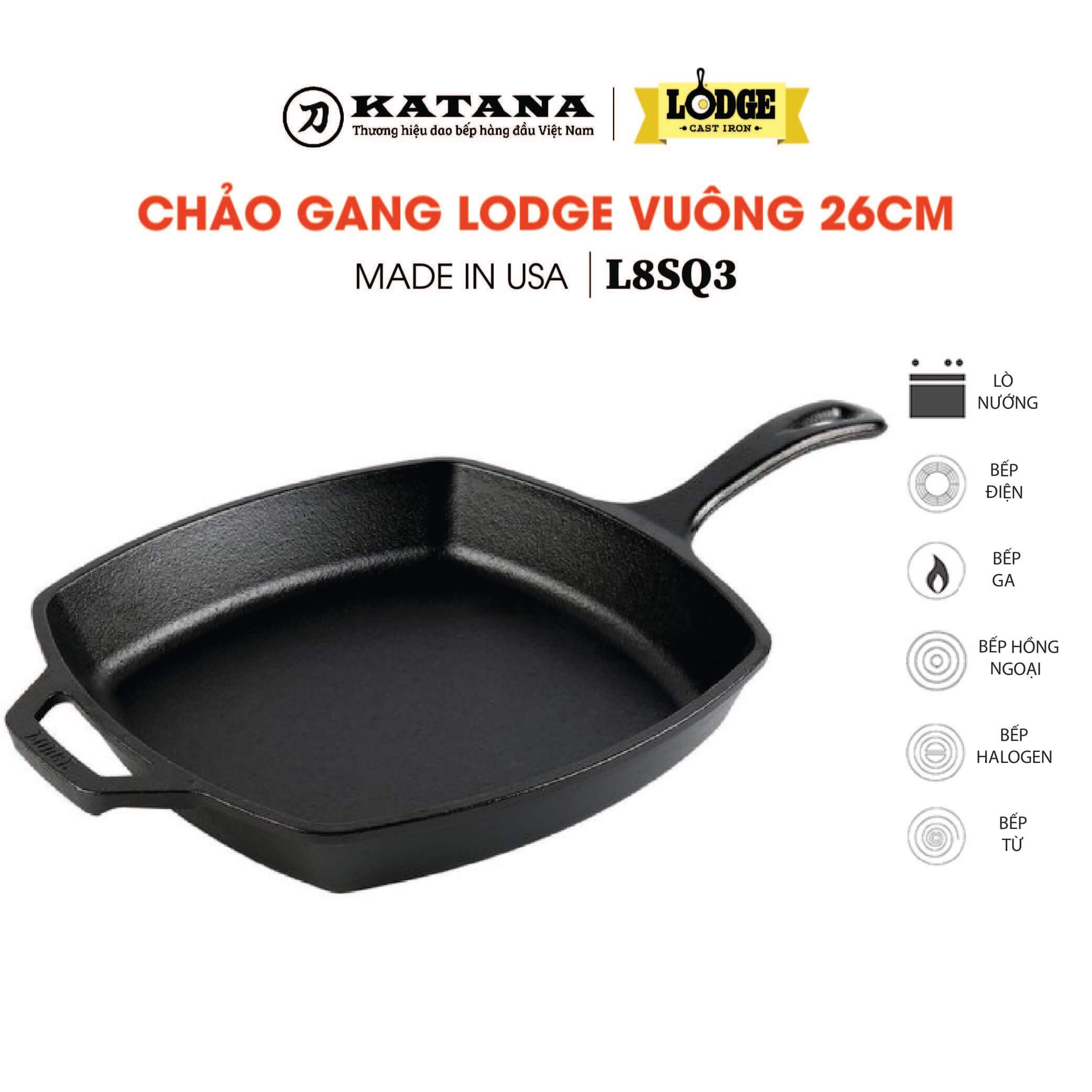 Lodge - Chảo gang hình vuông - 26cm