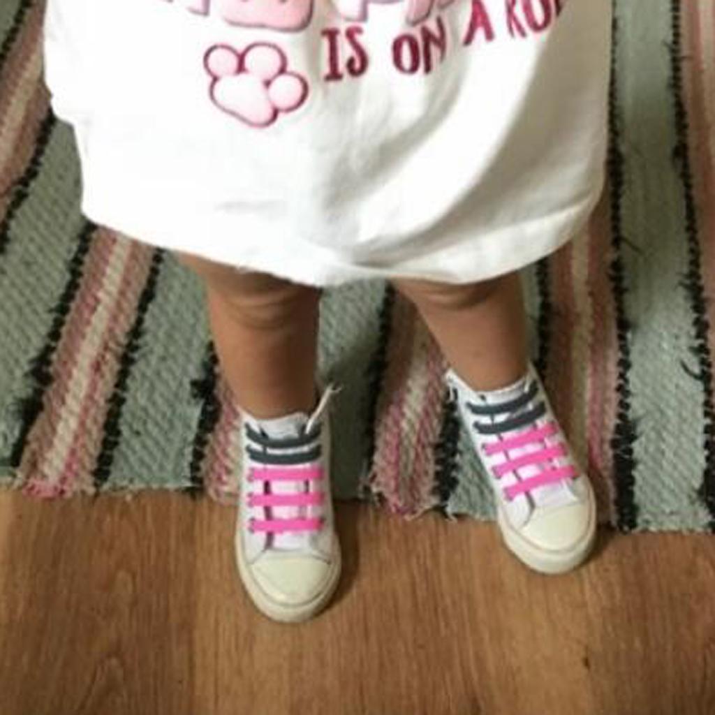 2x16 Pieces Elastic Silicone Shoelaces No Tie Shoe Laces Unisex White