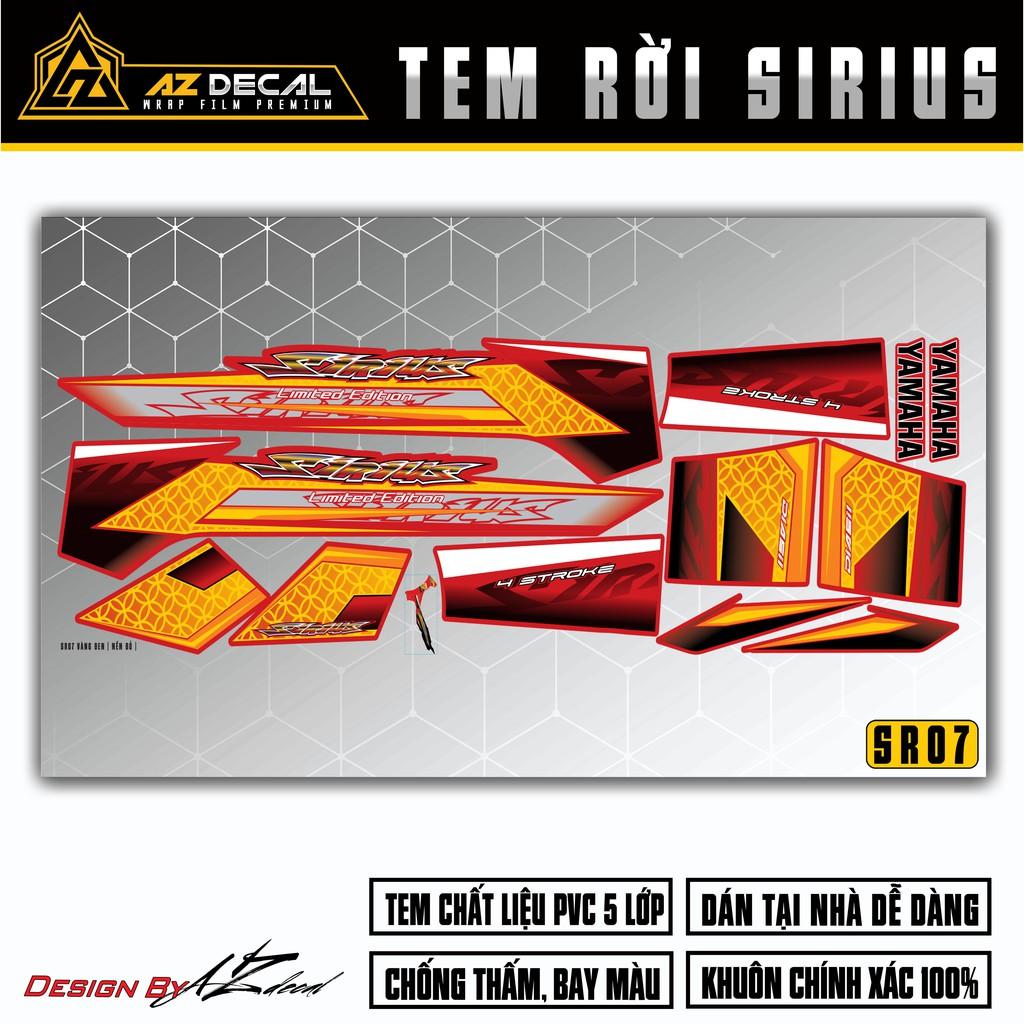 Tem Rời Xe Sirius RC Mẫu LMT | SR07 | Decal Chế Cắt Khuôn Sẵn Dán Xe Màu Đỏ, Đen, Trắng, Xám