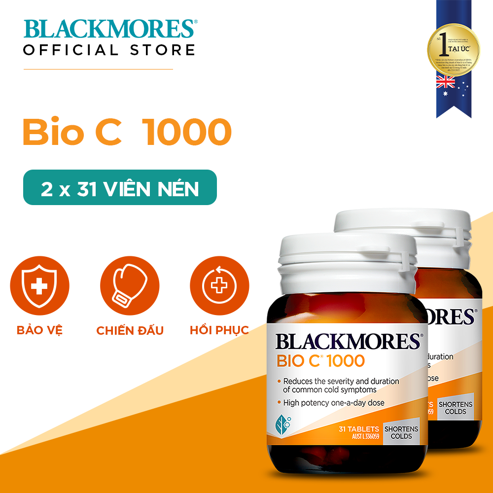 Combo 2 Lọ 31 Viên Uống Bổ Sung Vitamin C Blackmores Bio C 1000mg