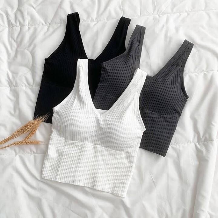 Áo bra len tăm dày dặn co giãn, dễ dàng phối mix quần áo nhiều kiểu A011