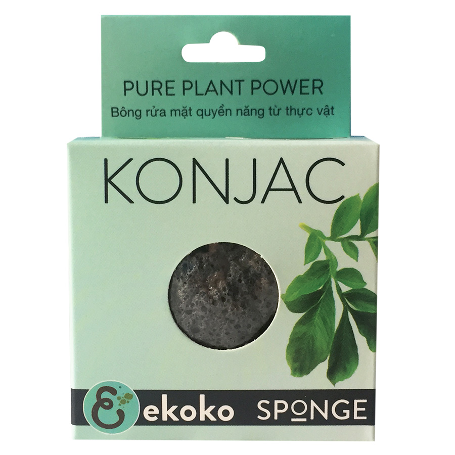 Bông rửa mặt than hoạt tính Ekoko Konjac Spone