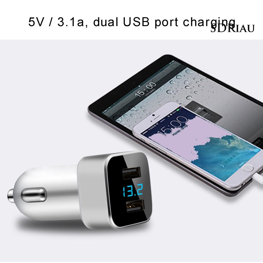 Đầu Sạc Usb Kép Qcd 5v 3.1a Cho Xe Ô Tô Kèm Phụ Kiện