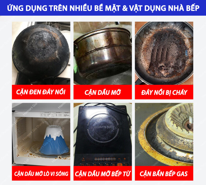 Dung Dịch Tẩy Cặn Đen Đáy Nồi Chảo LKB Chai 260ml Vệ Sinh Nhà Bếp Đa Năng Hiệu Quả Tiện Lợi