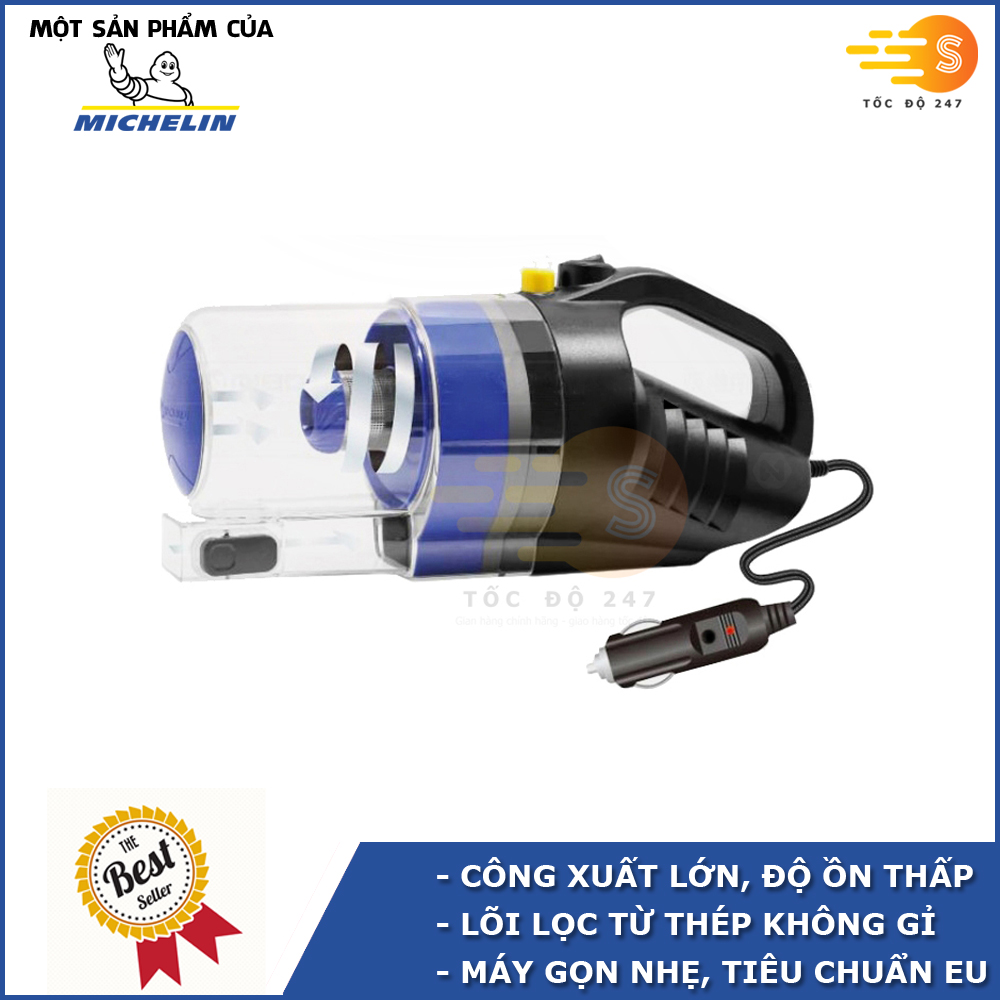 Máy hút bụi cao cấp cho ô tô nguồn 12v Michelin ML204 - độ ồn thấp, máy gọn nhẹ, nhiều đầu hút, công xuất cao