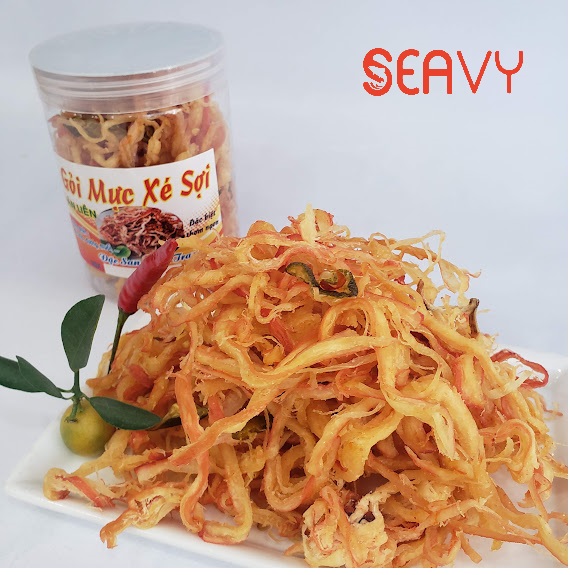 Đặc Sản Nha Trang - Mực Xé Sợi Tắc ,Seavy Hộp 500G