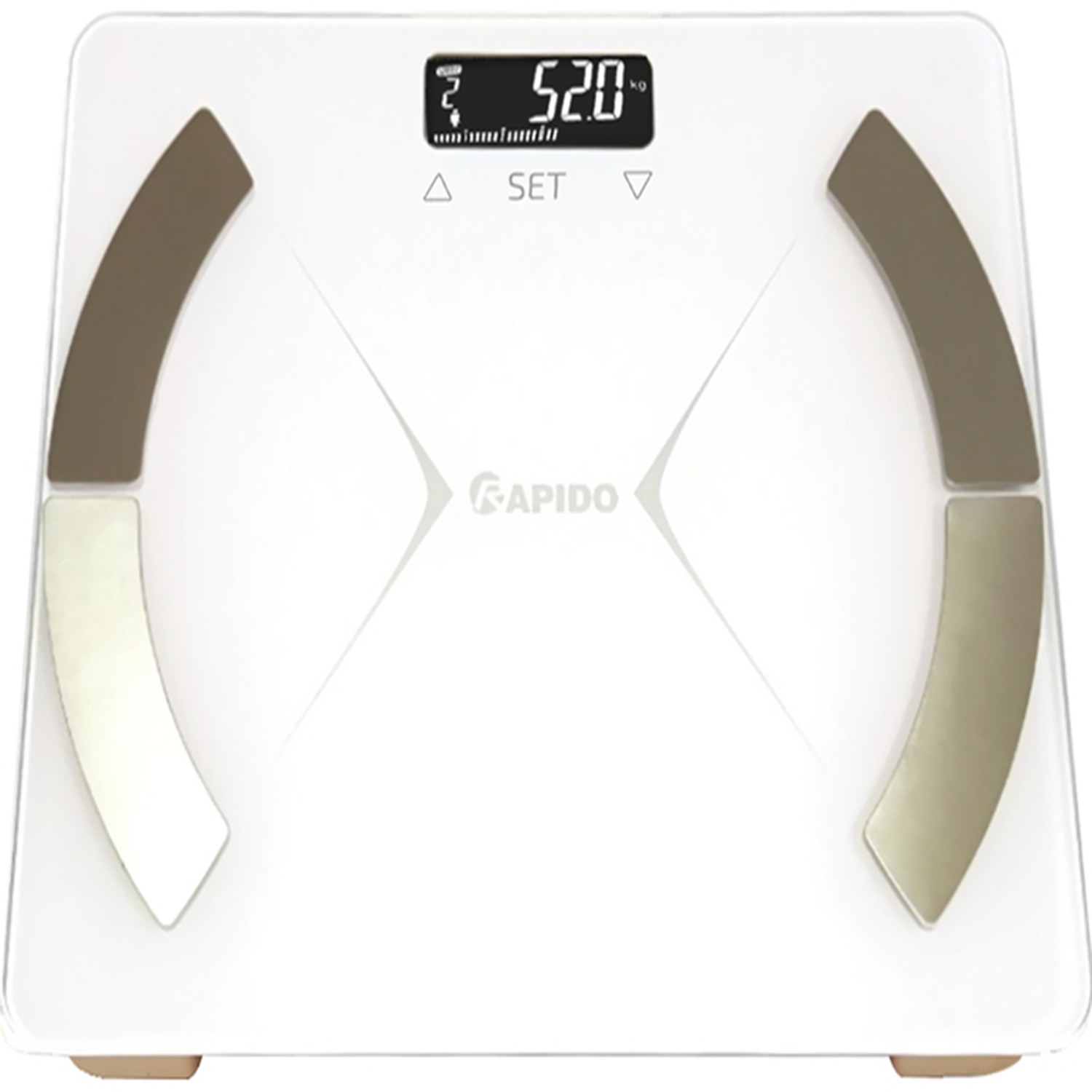 Cân Sức Khỏe chuyên phân tích chỉ số cơ thể chính xác Rapido- RSF01 màu trắng sang trọng - Cam kết hàng chính hãng- Tặng kèm pin sẵn khi mua cân