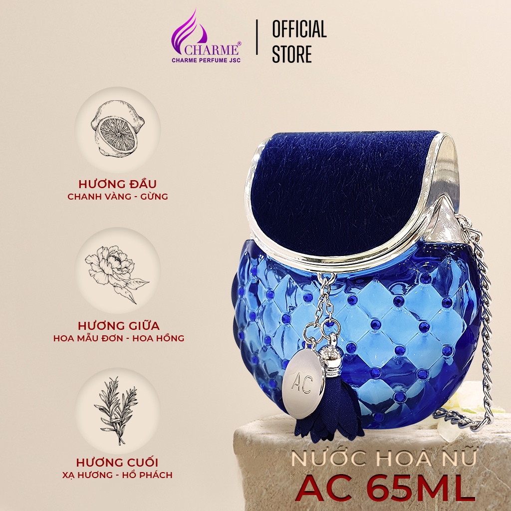 Nước hoa nữ cao cấp, Charme AC, mùi hương tinh tế, quý phái, gợi cảm, tỏa hương suốt ngày dài, 65ml
